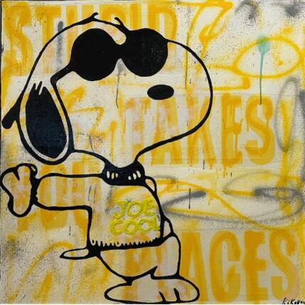 Peinture Snoopy Cool par Kikayou | Tableau Pop-art Acrylique, Collage, Graffiti