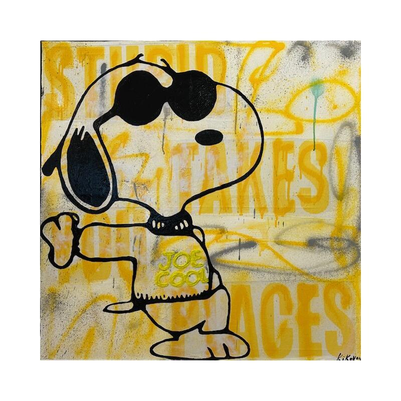 Painting Snoopy Cool by Kikayou | Painting Pop-art Graffiti Acrylic Gluing