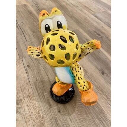 Sculpture Yellow Happy Yoshi par Shenoda | Sculpture Pop-art Graffiti, Résine