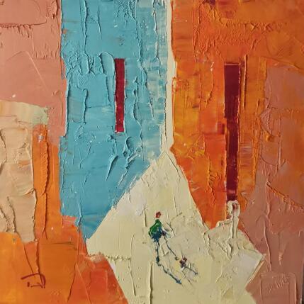 Painting Buenos dias by Tomàs | Painting Abstract Oil Life style, Urban