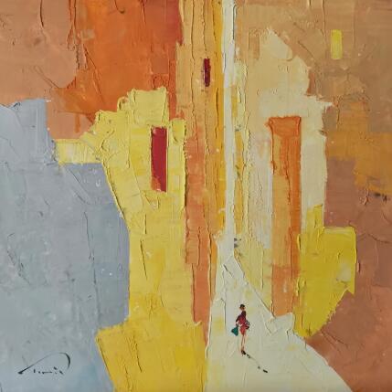 Peinture Matí tranquil par Tomàs | Tableau Abstrait Huile Scènes de vie, Urbain