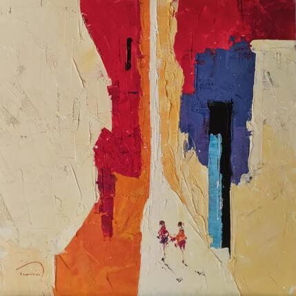 Painting Reflejos rojos by Tomàs | Painting Impressionism Oil Life style, Pop icons, Urban