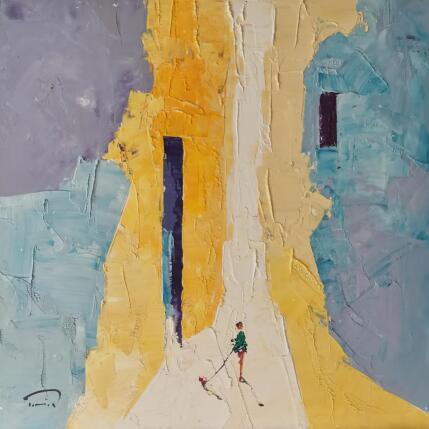 Painting La puerta azul by Tomàs | Painting Impressionism Oil Life style, Pop icons, Urban