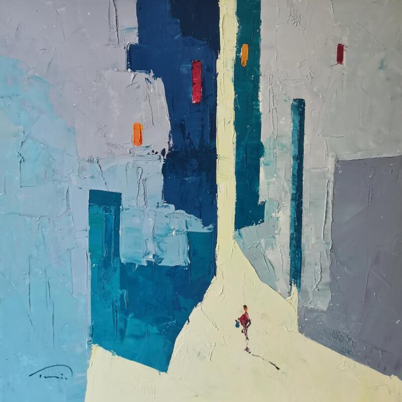 Painting El azul del mar... by Tomàs | Painting Abstract Urban Oil