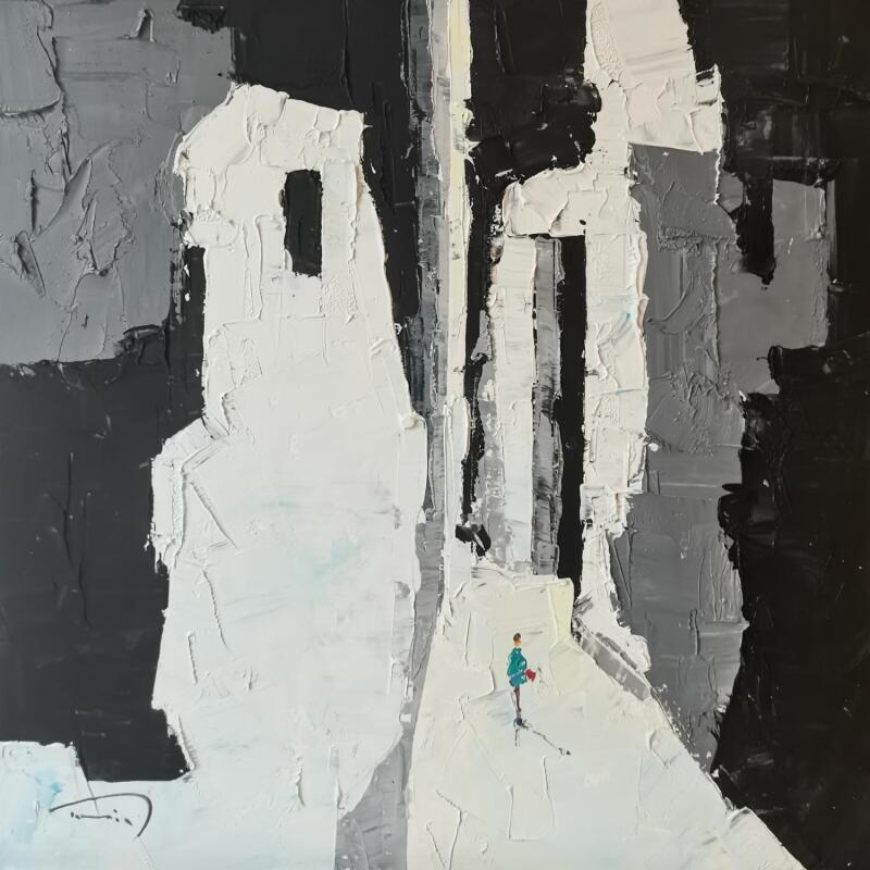 Painting El bolso rojo by Tomàs | Painting Impressionism Black & White Oil