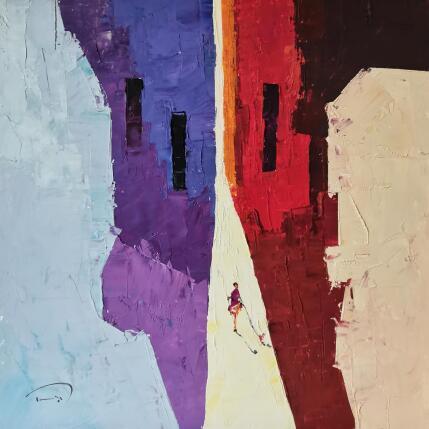 Gemälde Paseo de colores von Tomàs | Gemälde Abstrakt Öl Alltagsszenen, Urban