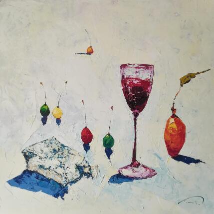 Pintura La delicada copa de vino por Tomàs | Pintura Impressionism Aceite Naturalezas muertas