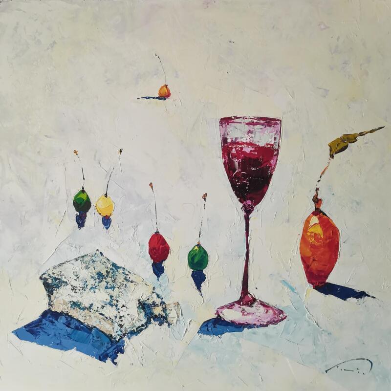 Pintura La delicada copa de vino por Tomàs | Pintura Impressionism Naturalezas muertas Aceite