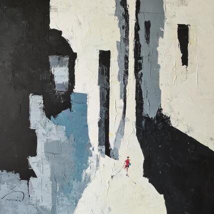 Gemälde El bolso azul von Tomàs | Gemälde Impressionismus Öl Schwarz & Weiß