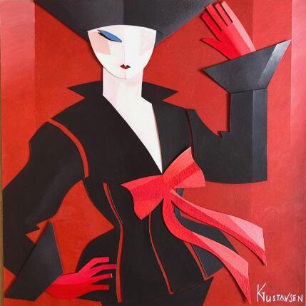 Painting Hello ! by Gustavsen Karl | Painting Figurative Acrylic, Gluing, Wood Cinema, Life style, Mode