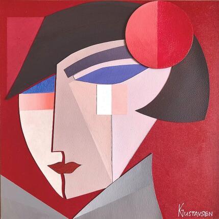 Peinture Cubista par Gustavsen Karl | Tableau Figuratif Acrylique, Bois, Collage Mode, Portraits, Scènes de vie