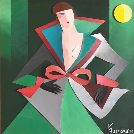 Painting Modelo by Gustavsen Karl | Painting Figurative Acrylic, Gluing, Wood Cinema, Life style, Mode