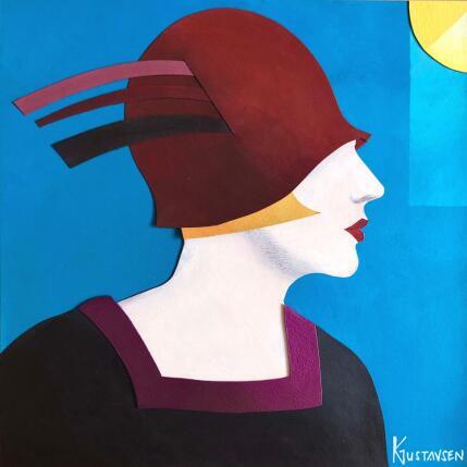 Painting Retro by Gustavsen Karl | Painting Figurative Acrylic, Gluing, Wood Cinema, Mode, Portrait