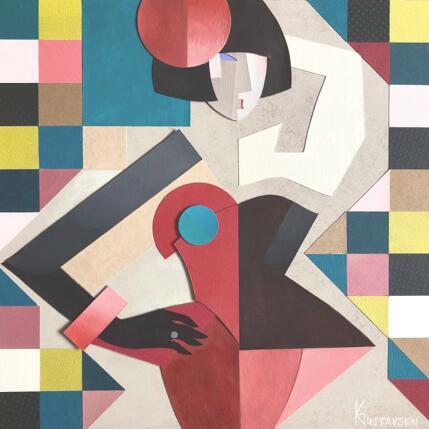 Painting Top Model by Gustavsen Karl | Painting Figurative Acrylic, Gluing, Wood Cinema, Life style, Mode