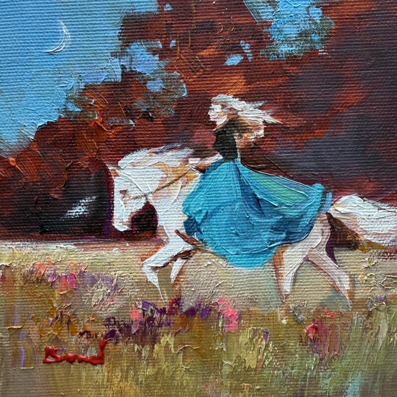 Painting Ethereal gallop by Bond Tetiana | Painting Figurative Oil