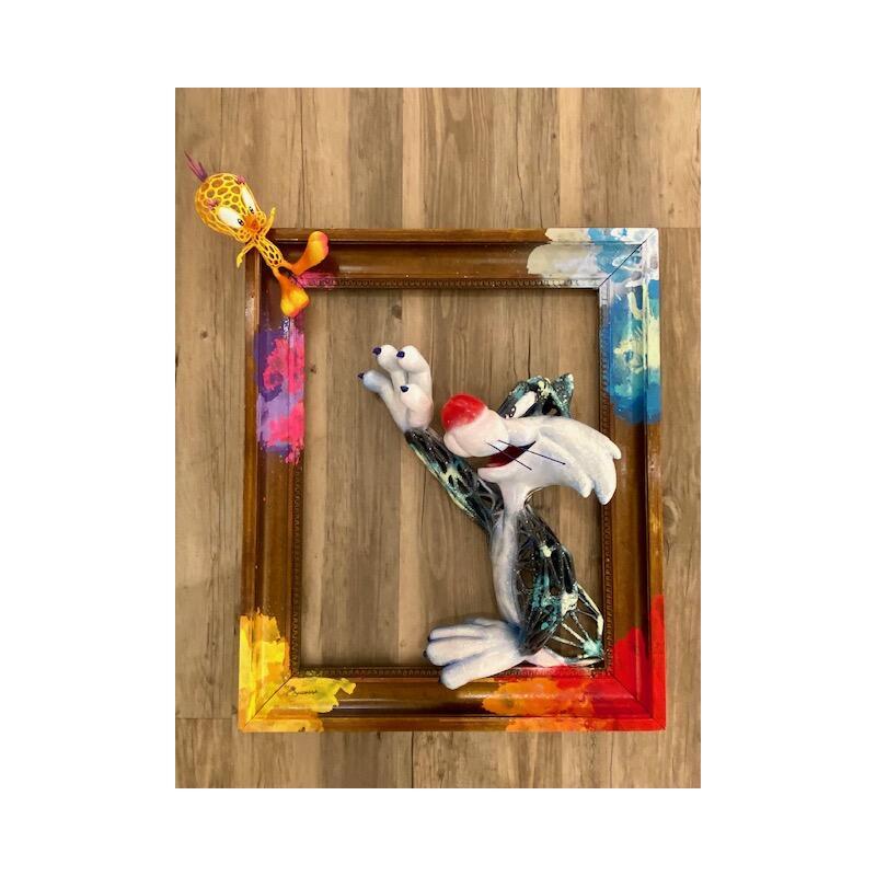 Sculpture Titi et Grominet scène 1 par Shenoda | Sculpture Pop-art Graffiti Résine