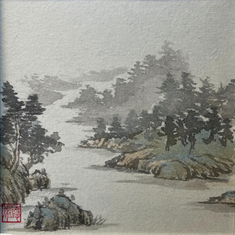Painting Landscape & Mist by Yu Huan Huan | Painting Figurative Nature Ink