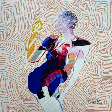 Gemälde Douce brise  von Cressanne | Gemälde Figurativ Acryl, Sand Akt