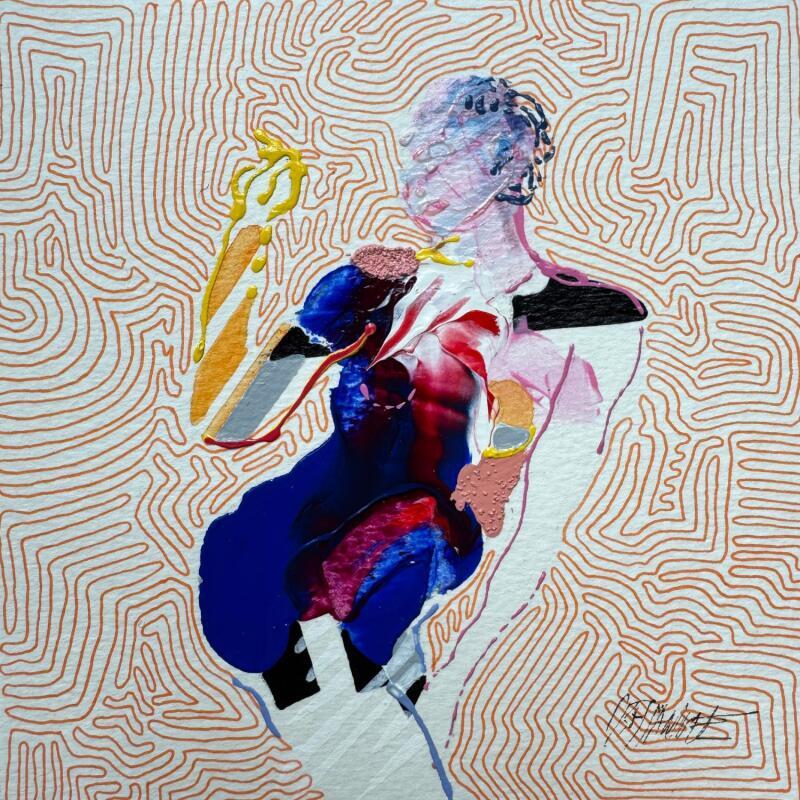 Gemälde Douce brise  von Cressanne | Gemälde Figurativ Akt Acryl Sand