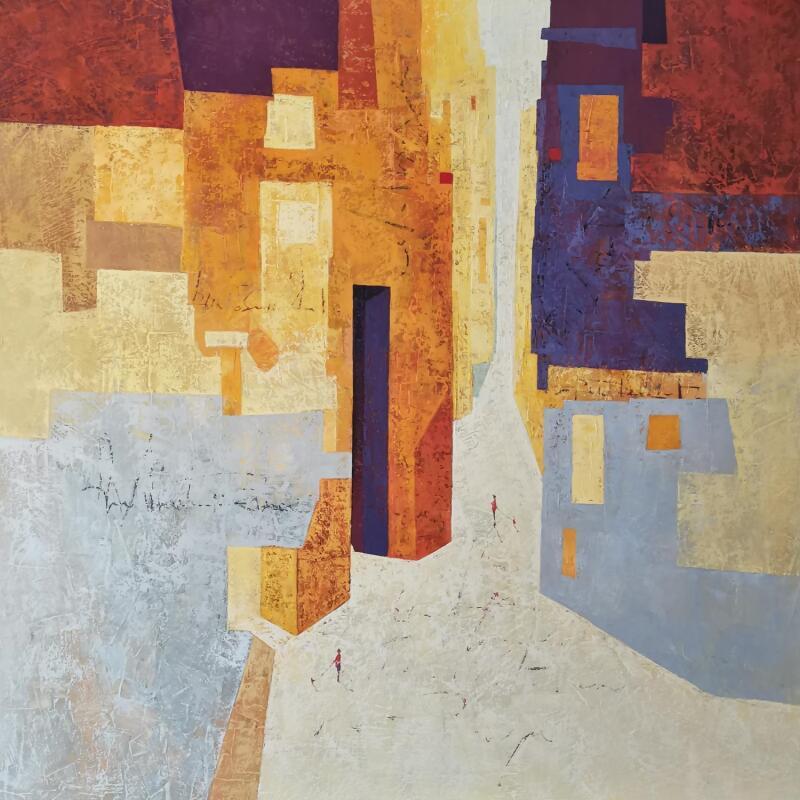 Peinture Vis ta vie par Tomàs | Tableau Impressionnisme Urbain Scènes de vie Huile