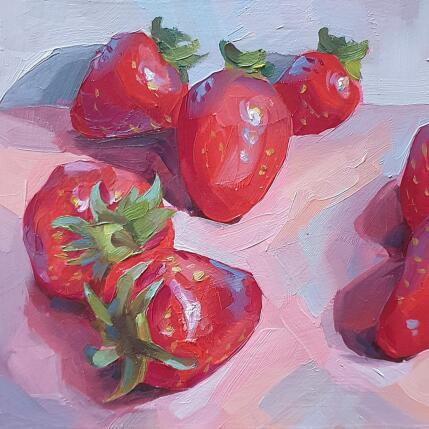 Painting Blush and Berry by Ferguson Danielle | Painting Figurative Cardboard, Oil Still-life