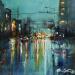 Gemälde Jour de pluie à New York von City Cité | Gemälde Figurativ Urban Öl Acryl