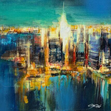 Peinture City lights par City Cité | Tableau Figuratif Acrylique, Huile Urbain