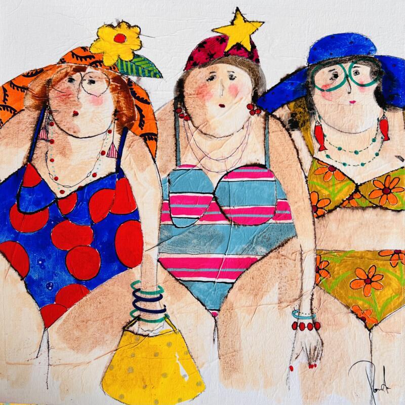 Pintura Marguerite Suzon, Virginia por Colombo Cécile | Pintura Arte naïf Retrato Acuarela Acrílico Collage Ink Pastel