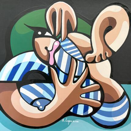 Painting L'exploratrice by Lopez Alfredo | Painting Figurative Acrylic Life style