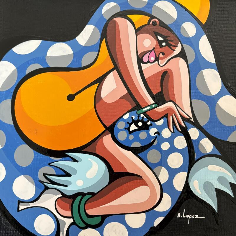 Painting La bestiole by Lopez Alfredo | Painting Figurative Life style Acrylic