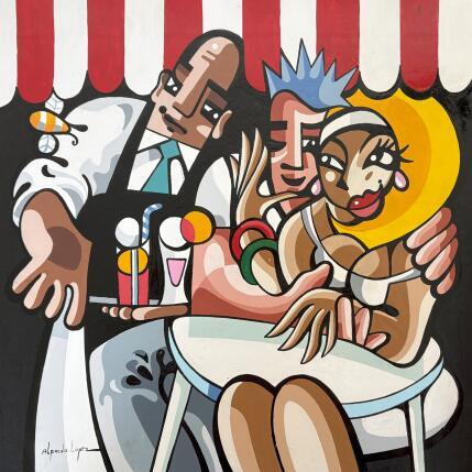 Painting Ma déclaration by Lopez Alfredo | Painting Figurative Acrylic Life style