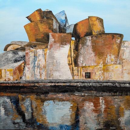 Painting The reflections by Amblard Florence | Painting Impressionism Acrylic Architecture, Urban