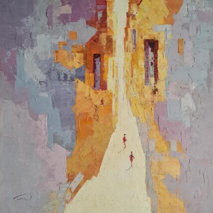 Painting Eres un misterio by Tomàs | Painting Impressionism Oil Life style, Urban