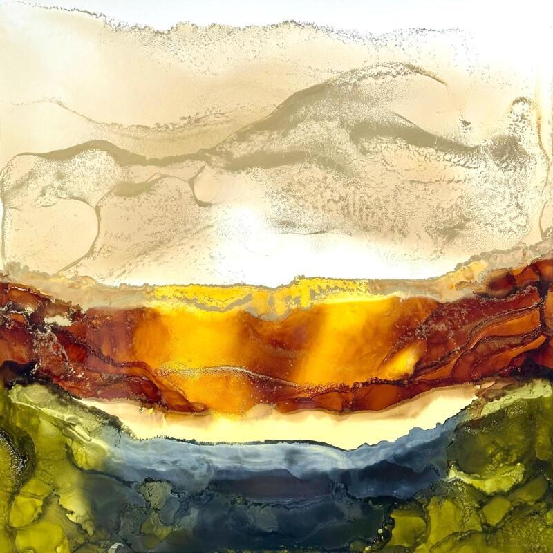 Painting Dune by Depaire Silvia | Painting Abstract Landscapes Minimalist Acrylic