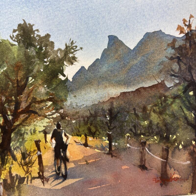 Painting Sedona 304 by Seruch Capouillez Isabelle | Painting Figurative Urban Watercolor