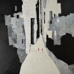 Pintura Viens avec moi por Tomàs | Pintura Impressionism Aceite Life style, Urbano