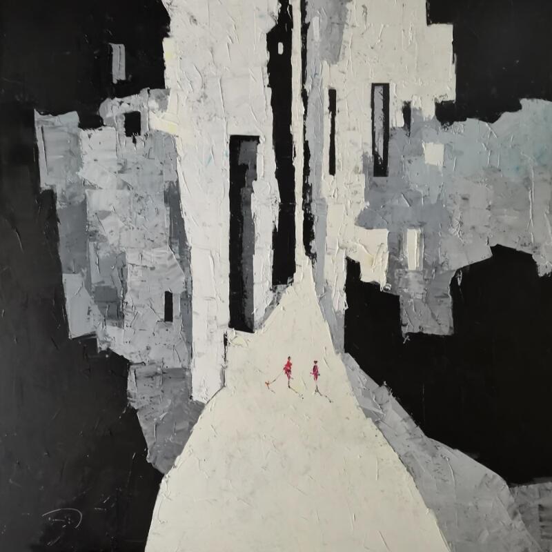 Pintura Viens avec moi por Tomàs | Pintura Impressionism Urbano Life style Aceite