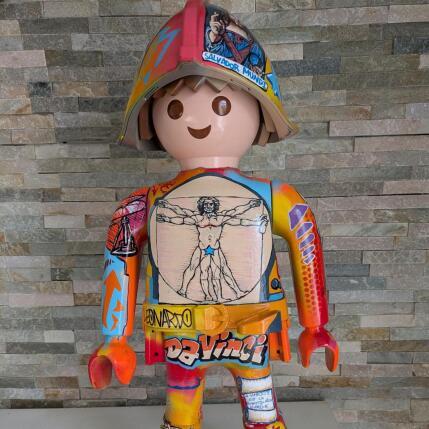 Sculpture Playmo De Vinci par Lopez Cédric | Sculpture Pop-art Acrylique