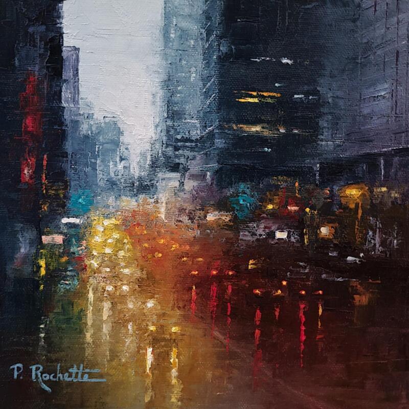 Peinture Rush hour par Rochette Patrice | Tableau Impressionnisme Urbain Huile