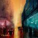 Peinture City colours par Rochette Patrice | Tableau Impressionnisme Urbain Huile