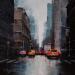 Peinture Traffic jam par Rochette Patrice | Tableau Impressionnisme Urbain Huile