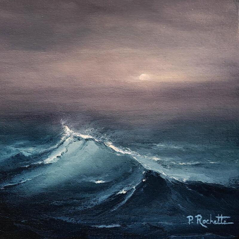 Peinture La vague et le ciel par Rochette Patrice | Tableau Figuratif Marine Huile
