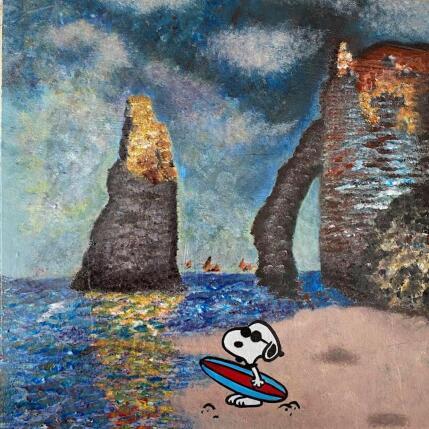 Painting F3 surf à Etretat (Monet) by Marie G. | Painting Pop-art Acrylic, Wood Pop icons