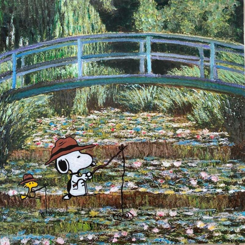 Peinture F4 Un dimanche chez Monet par Marie G. | Tableau Pop-art Icones Pop Bois Acrylique