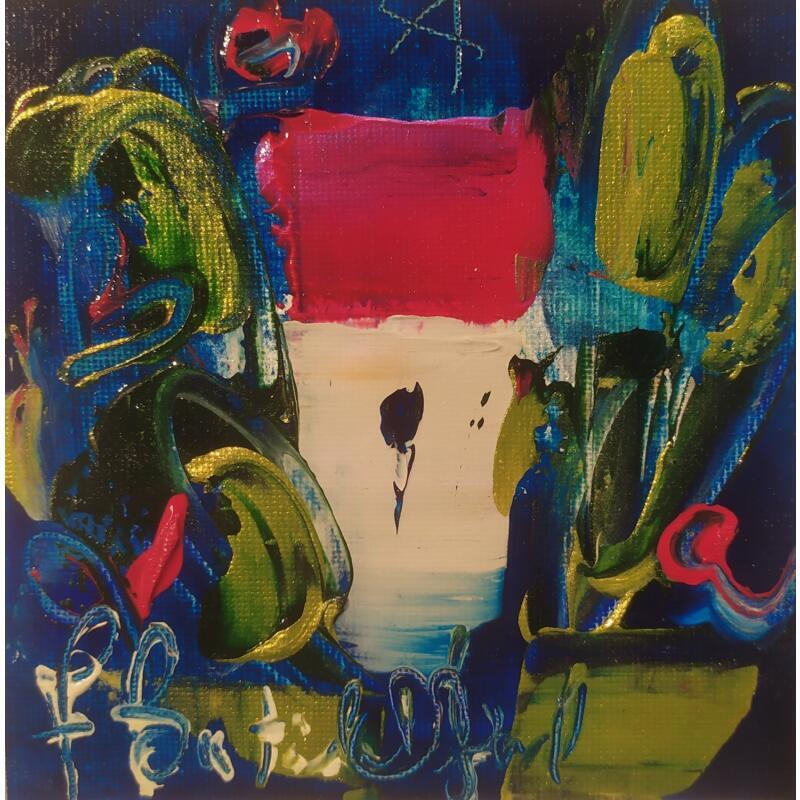 Peinture Bonheur bleu par Bastide d´Izard Armelle | Tableau Abstrait