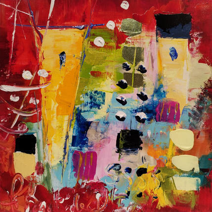 Painting Soleil levant by Bastide d´Izard Armelle | Painting Abstract