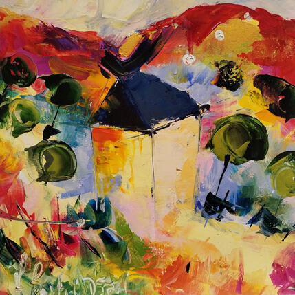 Painting Le pigeonnier by Bastide d´Izard Armelle | Painting Abstract