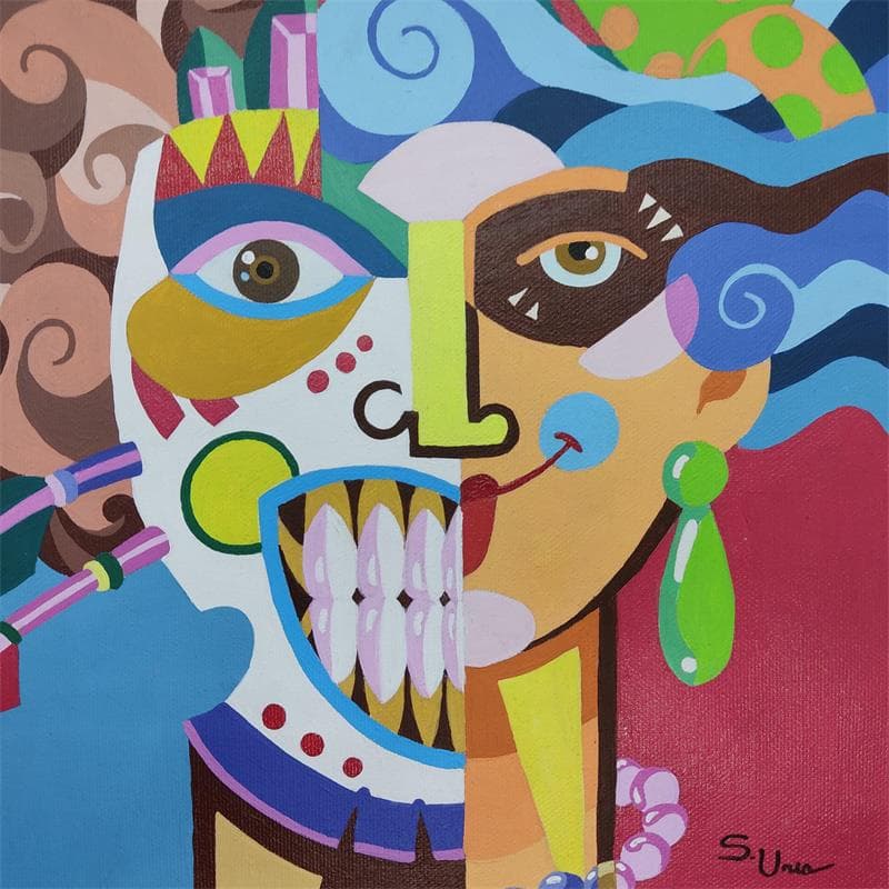 Painting OUPS by S.Uria | Painting Figurative Portrait Acrylic