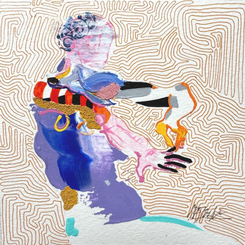 Peinture Tour de bras par Cressanne | Tableau Figuratif Nu Acrylique Sable