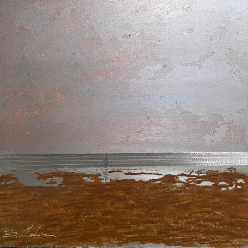 Peinture Un soir à la plage par Mahieu Bertrand | Tableau Figuratif Paysages Métal